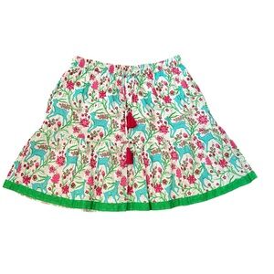 La Plage Multi Colored Print Skirt with Tassels